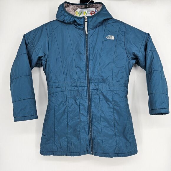 The North Face Jacket Girls XL 18 Puffer Green Teal Full Zip Pullover Hoodie - Picture 1 of 11